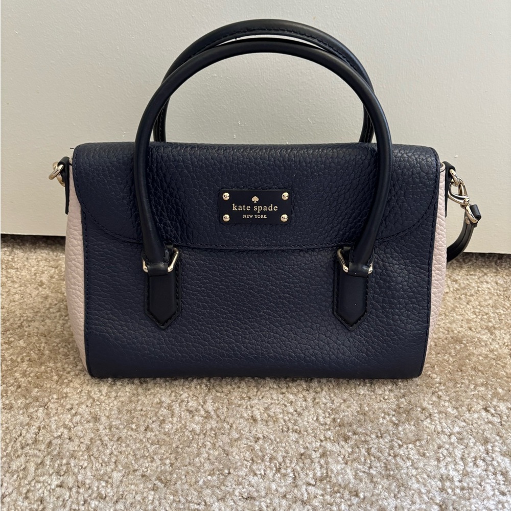Kate Spade Navy Taupe Satchel Purse
